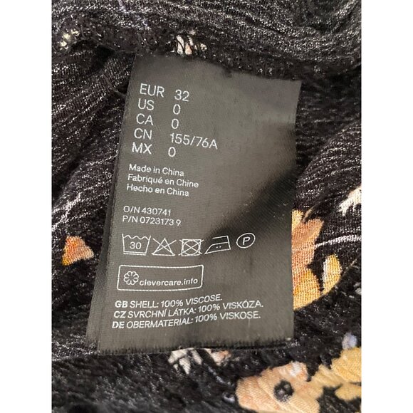 H&M Divided Halter Black Yellow Orange Floral Sleeveless Crochet Peplum Lace 0 - Picture 9 of 9